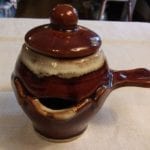 Brown Drip Syrup Jar w/Lid