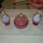 Fenton Opalescent Hobnail Dresser Set