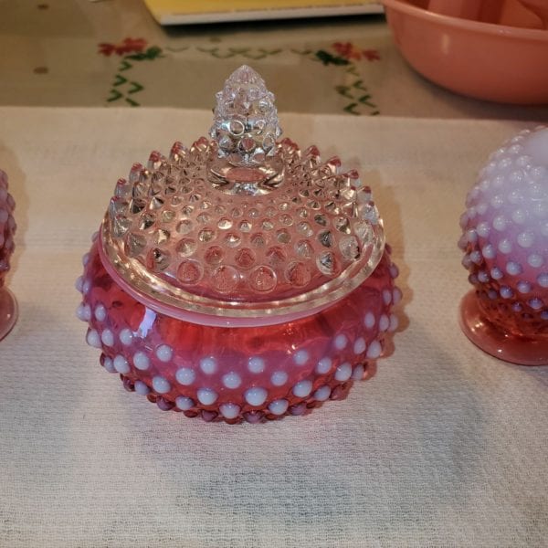 Fenton Opalescent Hobnail Dresser Set - Image 3