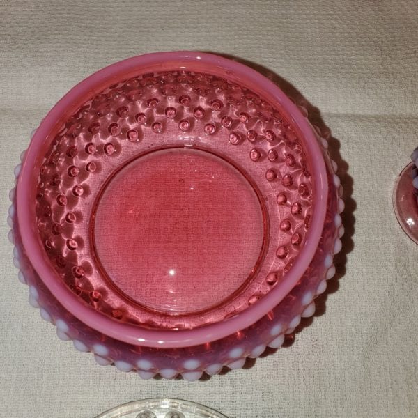 Fenton Opalescent Hobnail Dresser Set - Image 7
