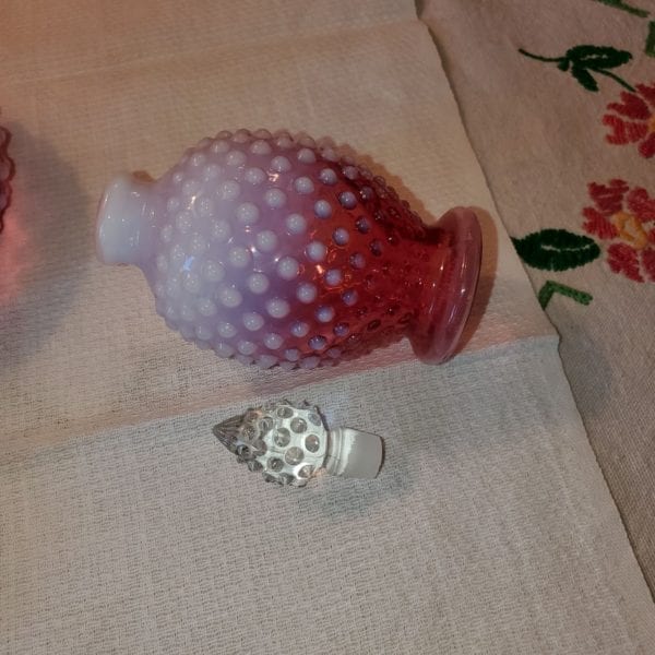 Fenton Opalescent Hobnail Dresser Set - Image 9