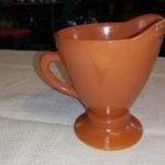 Hazel Atlas Moderntone Ovid Platonite Rust Orange Creamer