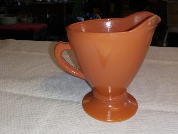 Hazel Atlas Moderntone Ovid Platonite Rust Orange Creamer