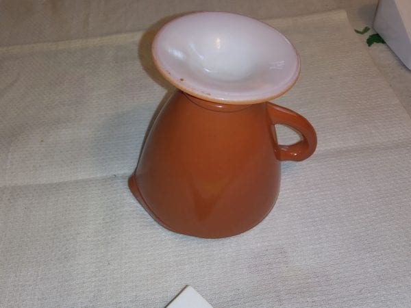 Hazel Atlas Moderntone Ovid Platonite Rust Orange Creamer - Image 3