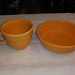 Fiesta Tangerine Cup and Bowl