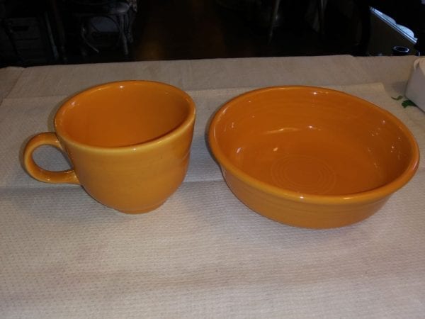 Fiesta Tangerine Cup and Bowl