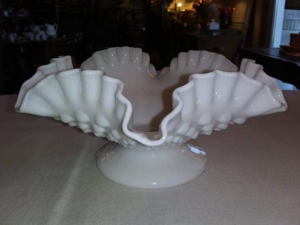Milk Glass Footed Compote