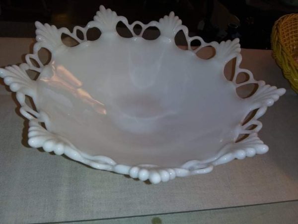 Milk Glass "Ring and Petal" Bowl - Image 2