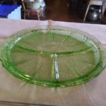 Green Depression Divided Plate