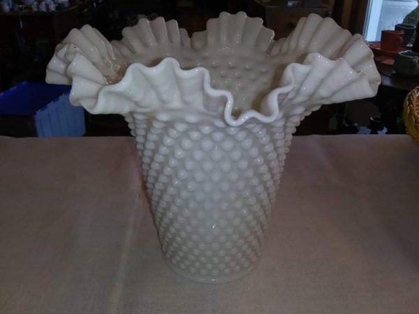 Milk Glass Hobnail Vase