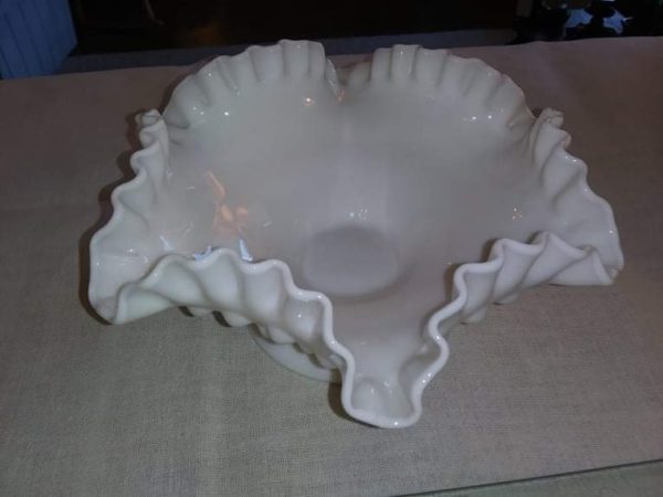Milk Glass Footed Compote - Image 3