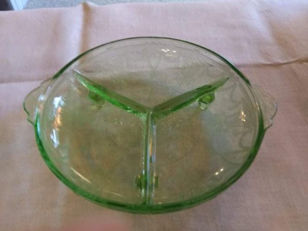 Green Depression Divided Relish Dish
