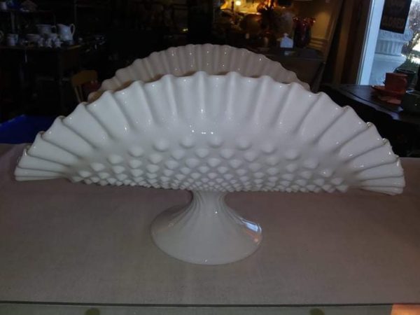 Milk Glass Banana Bowl