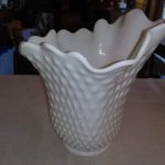 Milk Glass Hobnail Hankerchief Vase
