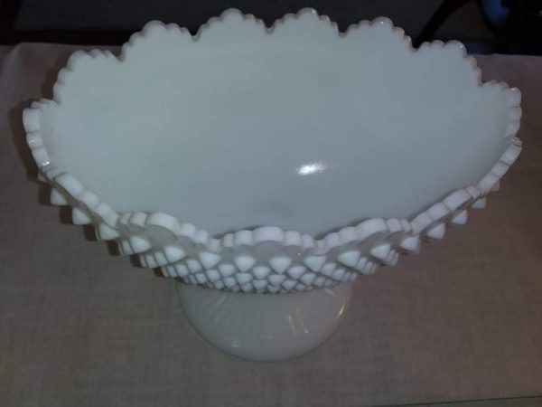 Milk Glass Hobnail Compote - Image 2