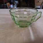 Green Depression Fancy Handle Cup