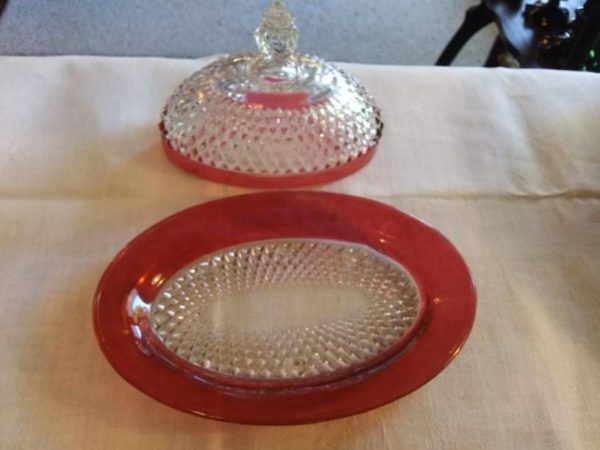 Indiana Glass Diamond Point Butter Dish - Image 3