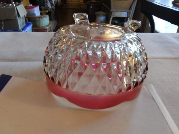Indiana Glass Diamond Point Footed Bowl - Image 3