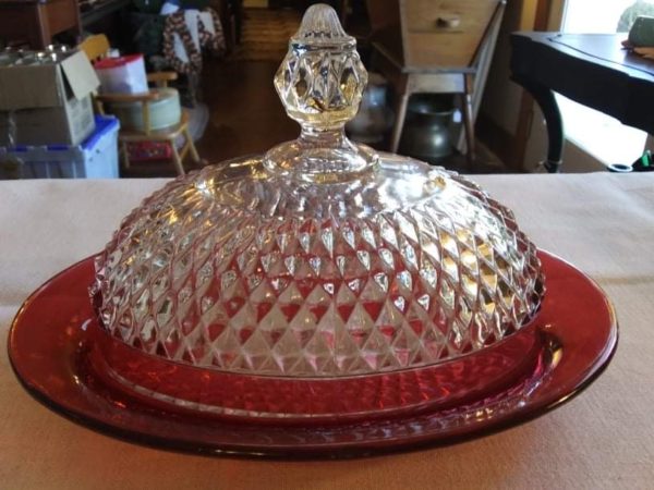 Indiana Glass Diamond Point Butter Dish - Image 2