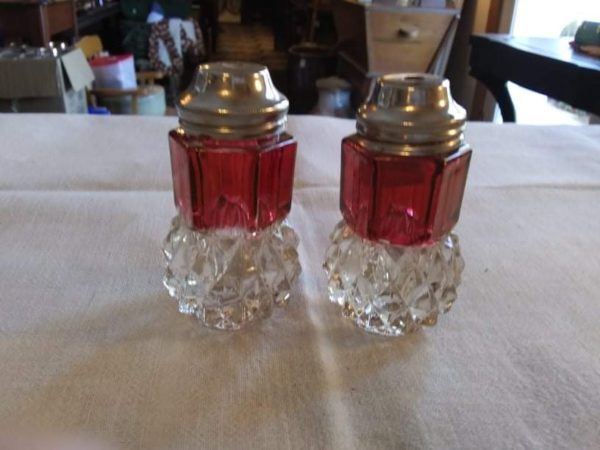 Indiana Glass Diamond Point Salt and Pepper Shakers