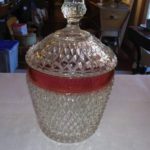 Indiana Glass Diamond Point Ice Tub and Lid.