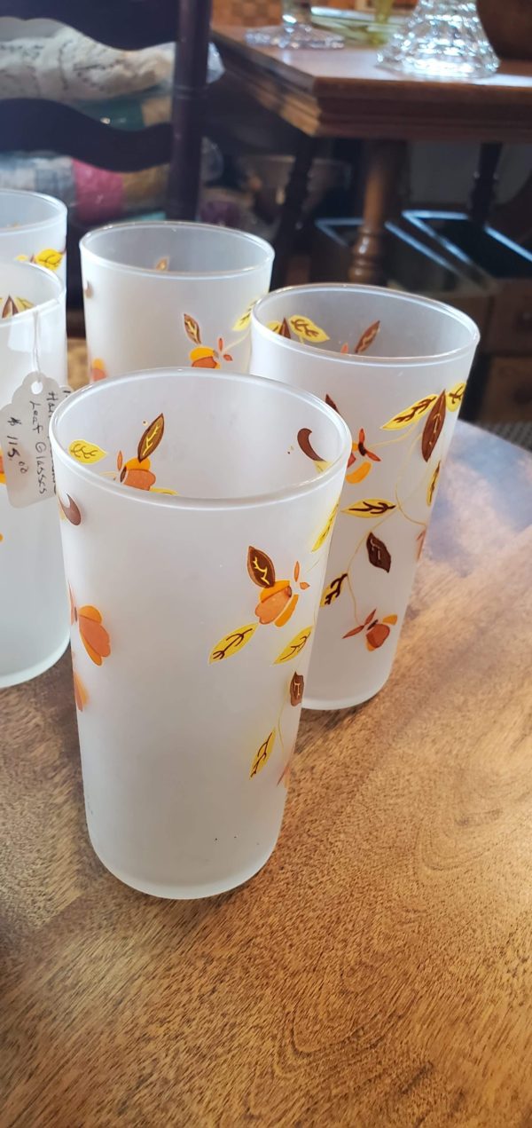 Autumn Leaf Frosted Glasses Set of 8 - Image 3