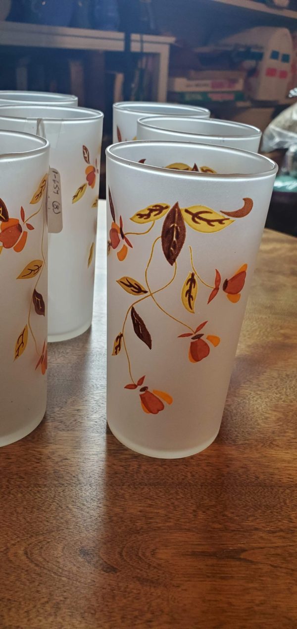 Autumn Leaf Frosted Glasses Set of 8 - Image 5