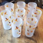 Autumn Leaf Frosted Glasses Set of 8