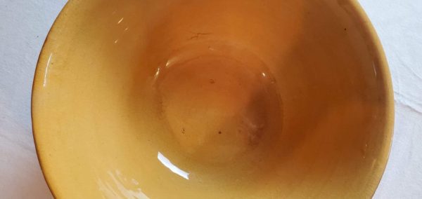 Brown Banded Yellow Ware Bowl - Image 3