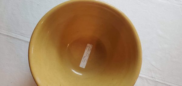 Brown Banded Yellow Ware Bowl - Image 4