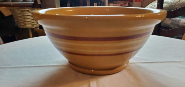 Brown Banded Yellow Ware Bowl