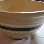 Large "Watt" Green and White Banded Bowl
