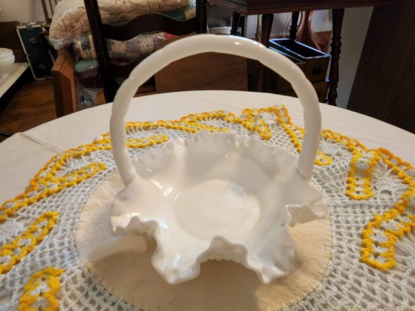 Milk Glass, Hobnail Basket