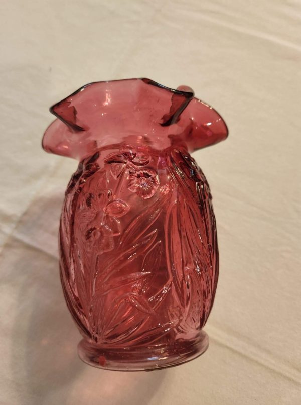 Fenton Cranberry "Daffodil" Vase - Image 2