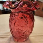 Fenton Cranberry "Daffodil" Vase