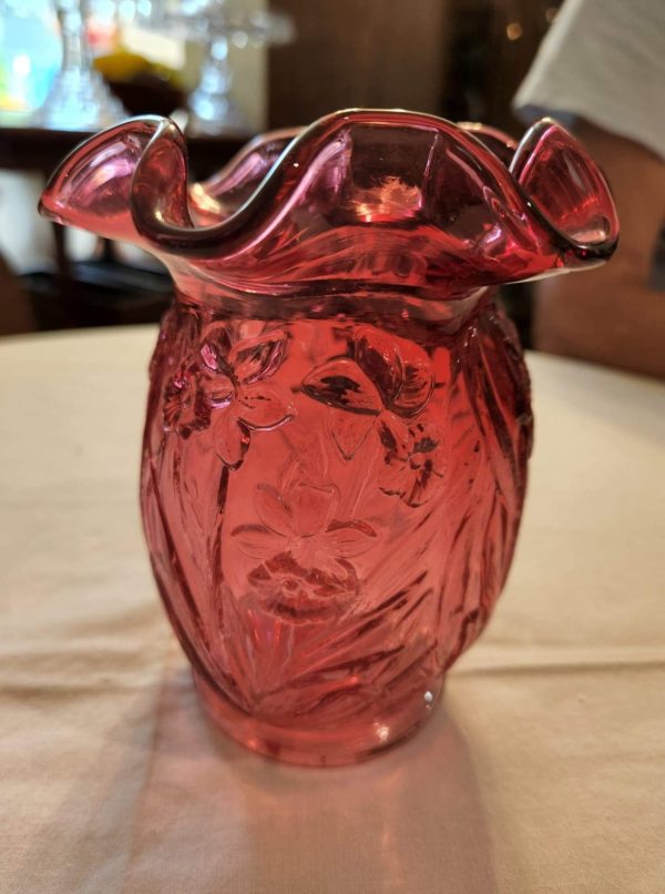 Fenton Cranberry "Daffodil" Vase
