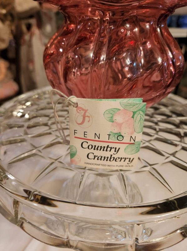 Fenton Cranberry and Crystal Basket - Image 4