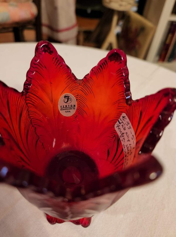 Fenton Ruby Vase/Voltive - Image 4