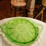 Green Depression Handled Plate