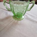 Green Depression Sugar Bowl