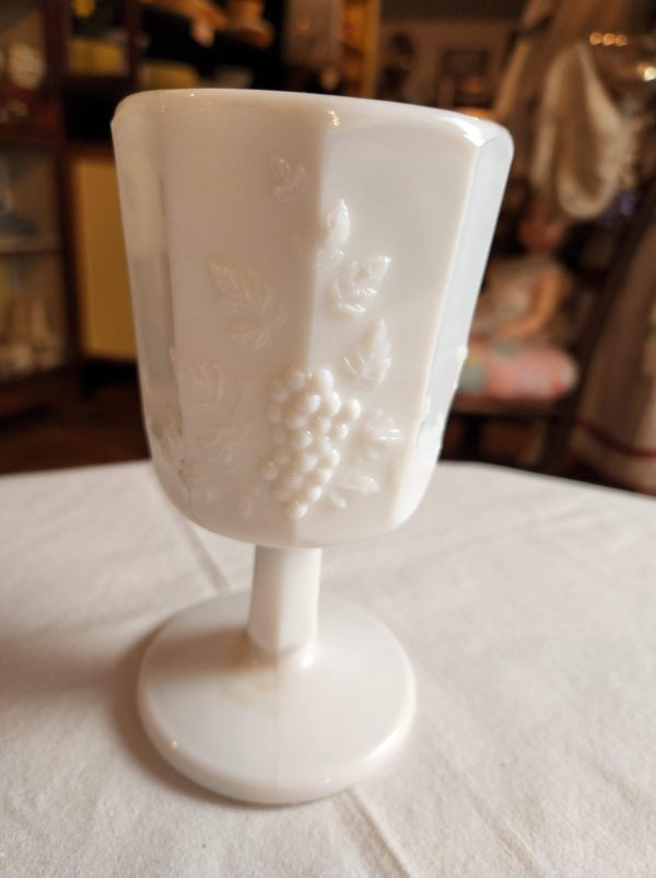 Milk Glass "Paneled Grape" Stein