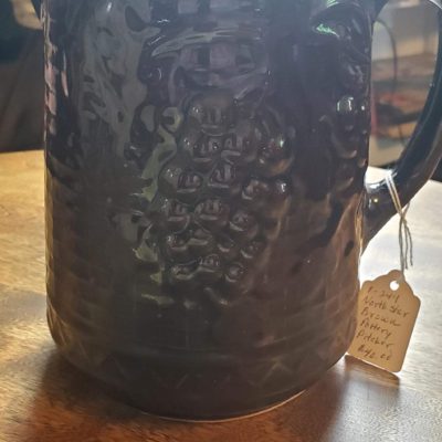 Northstar Grape Pattern Brown Pottery Pitcher