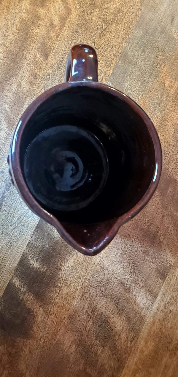 Northstar Grape Pattern Brown Pottery Pitcher - Image 4