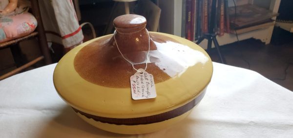 Brown Drip and Yellow Casserole Bowl w/ Lid - Image 2