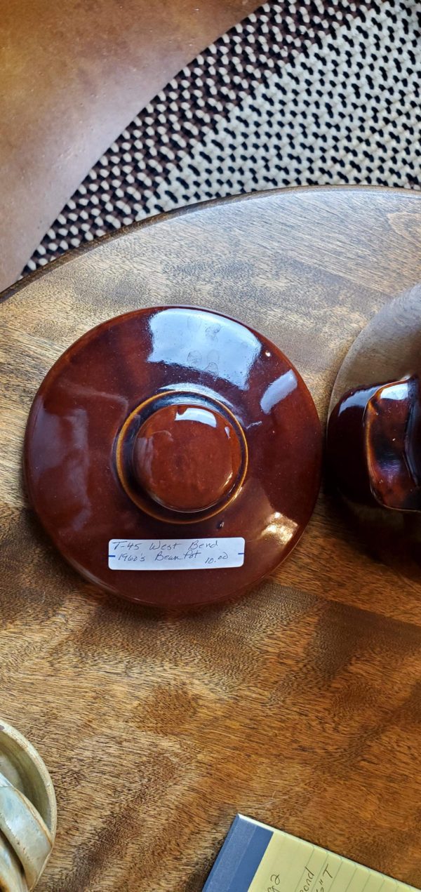 Westbend Brown Bean Pot w/ Handles - Image 5