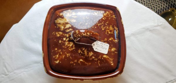 Roseville Brown Drip Design Casserole Bowl - Image 3