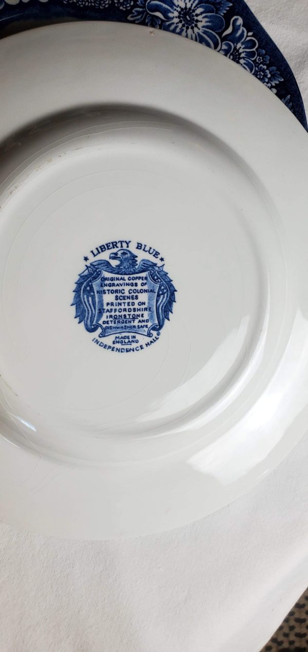 "Old Colonial Scenes" Liberty Blue Dinner Plate - Image 4