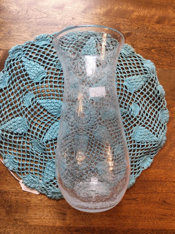 Clear Bubble Glass Vase - Image 3