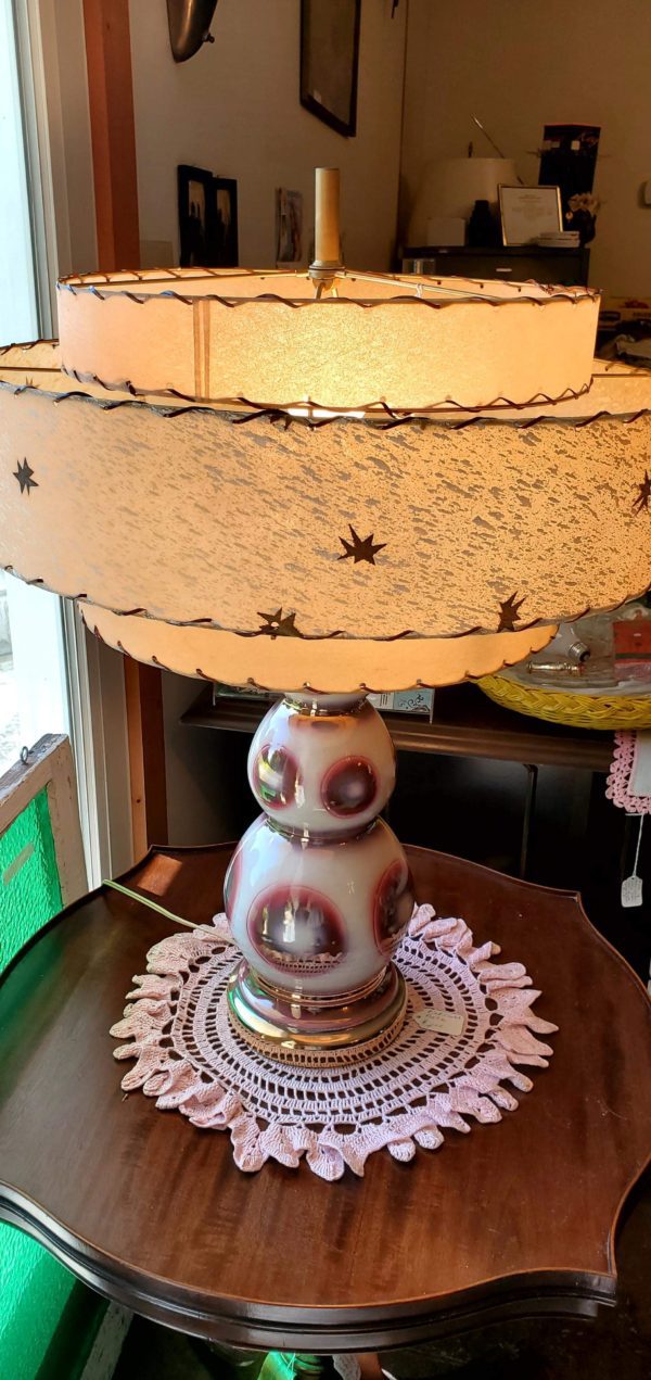 Pink/Fuscia Polk-a-Dot Lamp - Image 2