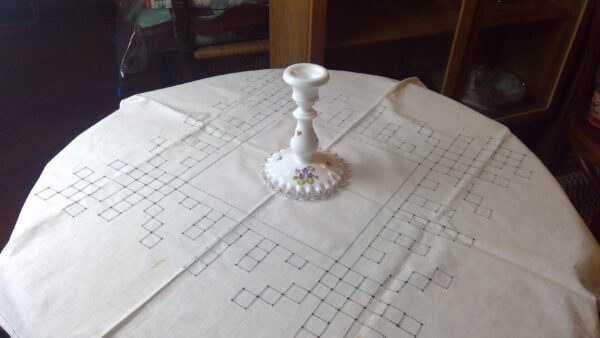 Milk Glass Candle Stick - Image 2
